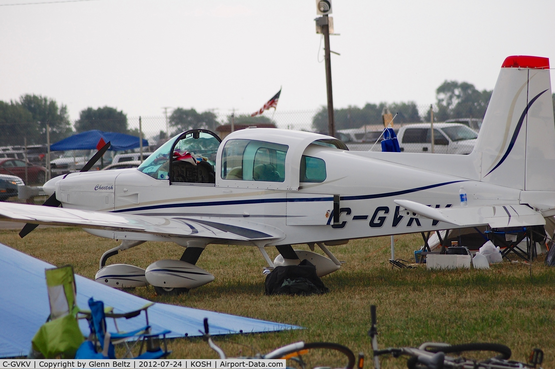 C-GVKV, 1978 American Aviation AA-5A Traveler C/N AA5A-0784, Parked at EAA Airventure/Oshkosh on 24 July 2012