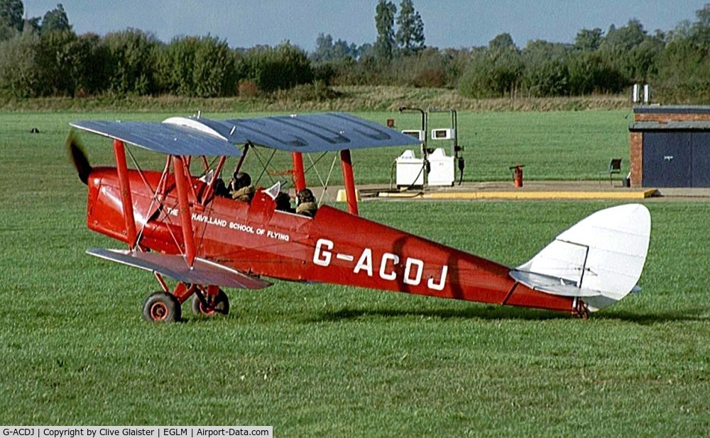 G-ACDJ, 1933 De Havilland DH-82A Tiger Moth II C/N 3183, Ex: G-ACDJ > BB729 >G-ACDJ- Originally owned to, The de Havilland Aircraft Co Ltd in February 1933. Seen here owned to, The de Havilland School of Flying Ltd in August 2001. De-registered as Permanently withdrawn from use in January 2006. Photo taken 2002