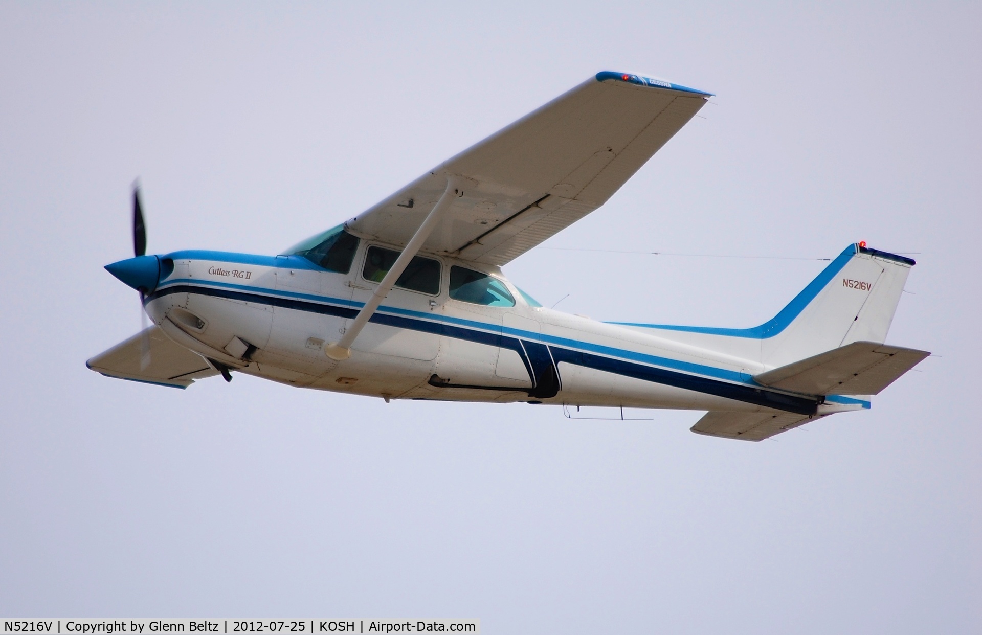 N5216V, 1980 Cessna 172RG Cutlass RG C/N 172RG0474, Departing EAA Airventure/Oshkosh on 25 July 2012.
