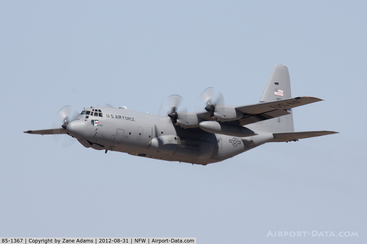 85-1367, 1985 Lockheed C-130H Hercules C/N 382-5082, Texas ANG C-130 with new sensors on board.