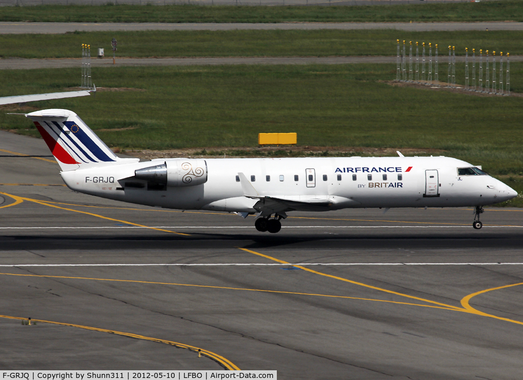 F-GRJQ, 1999 Canadair CRJ-100ER (CL-600-2B19) C/N 7321, Landing rwy 14R in new Air France c/s