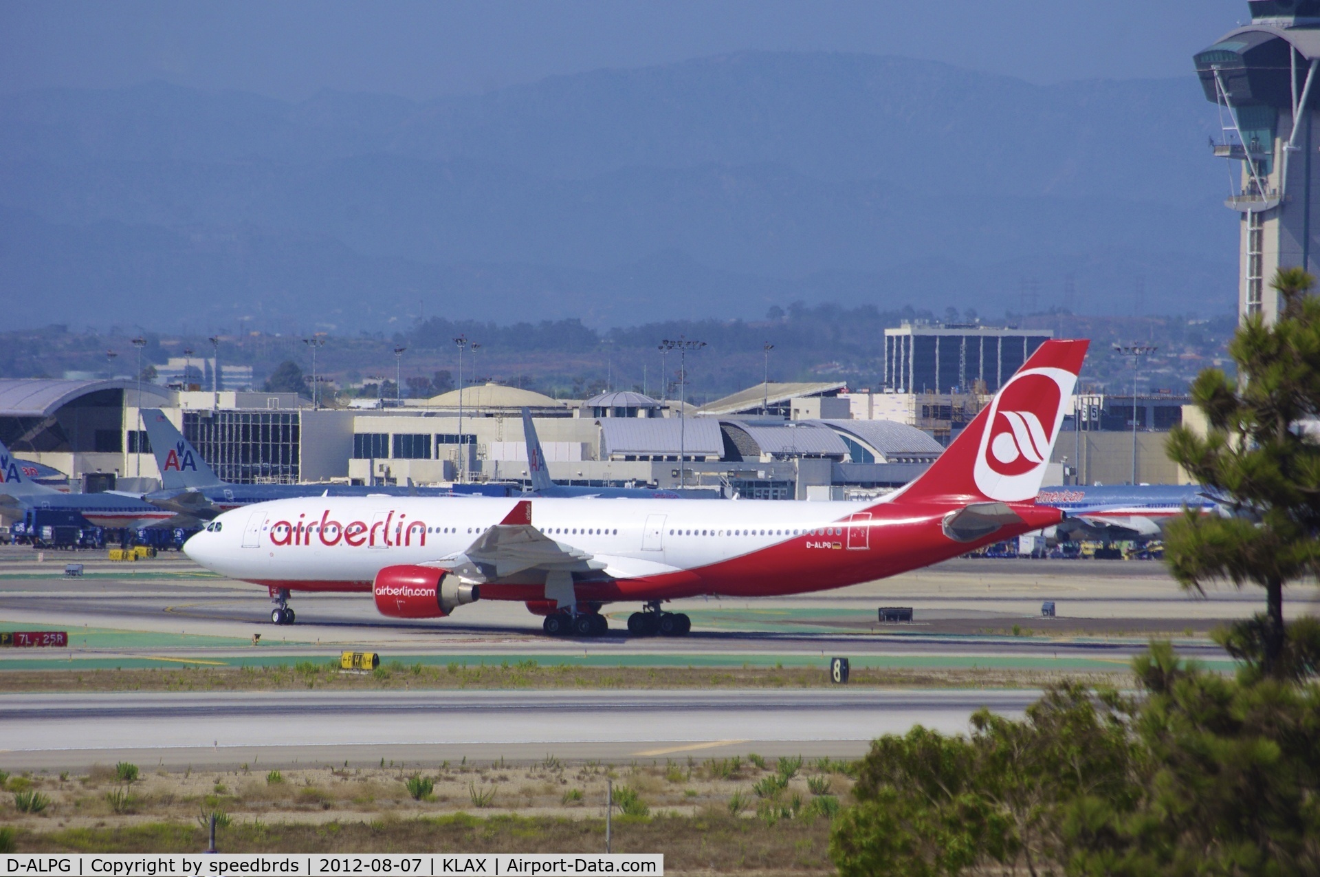 D-ALPG, 2002 Airbus A330-223 C/N 493, Air Berlin A330 holding at taxiway 