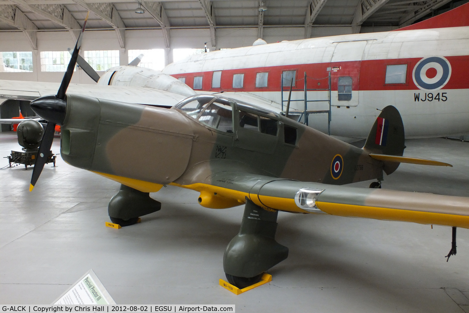 G-ALCK, F Hills And Sons Ltd Proctor 3 C/N H536, preserved at the IWM Duxford in RAF colours and wearing the serial LZ766