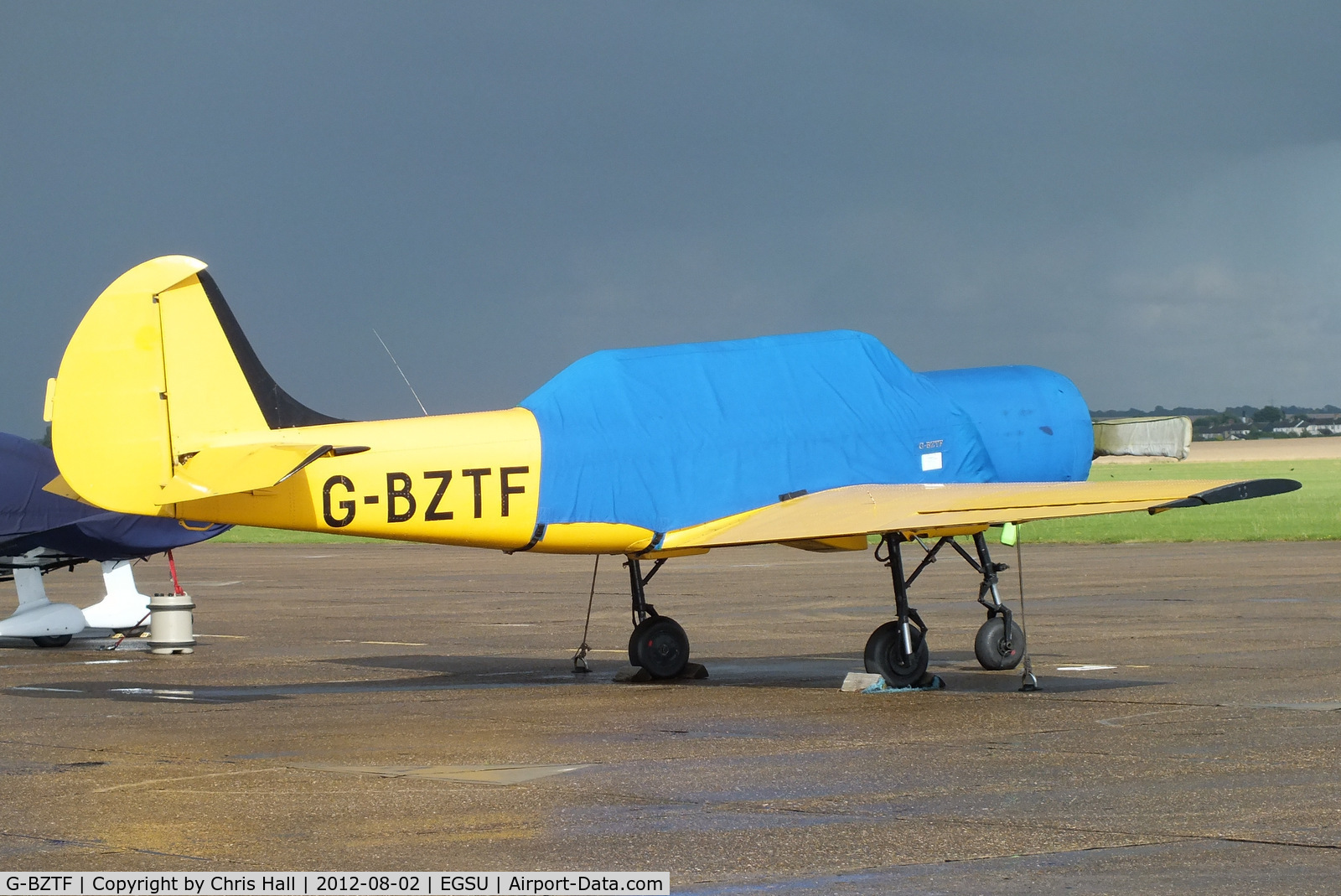 G-BZTF, 1986 Bacau Yak-52 C/N 866703, on the apron at Duxford