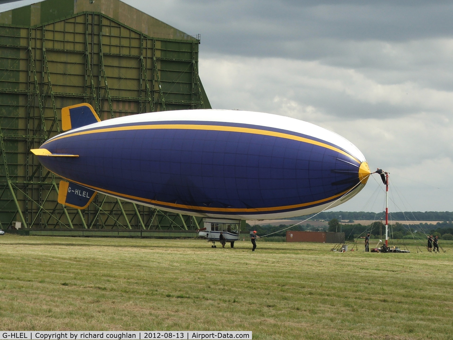 G-HLEL, 1995 American Blimp Corp A-60+ C/N 10, at Cardington hangers without Goodyear branding yesterday