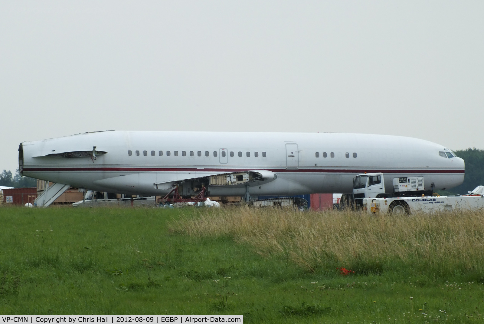 VP-CMN, 1967 Boeing 727-46 C/N 19282, in the scrapping area at Kemble