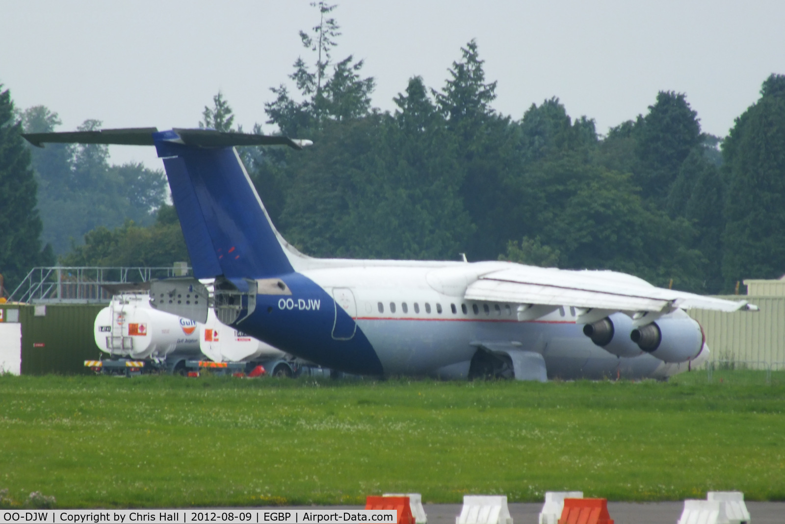 OO-DJW, 1996 British Aerospace Avro 146-RJ85 C/N E.2296, ex Brussels Airlines in storage at Kemble