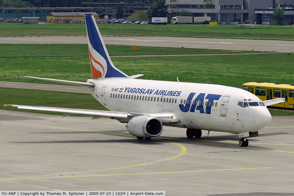 YU-ANF, 1985 Boeing 737-3H9 C/N 23330/1136, JAT ( Yugoslav Airlines ) YU-ANF