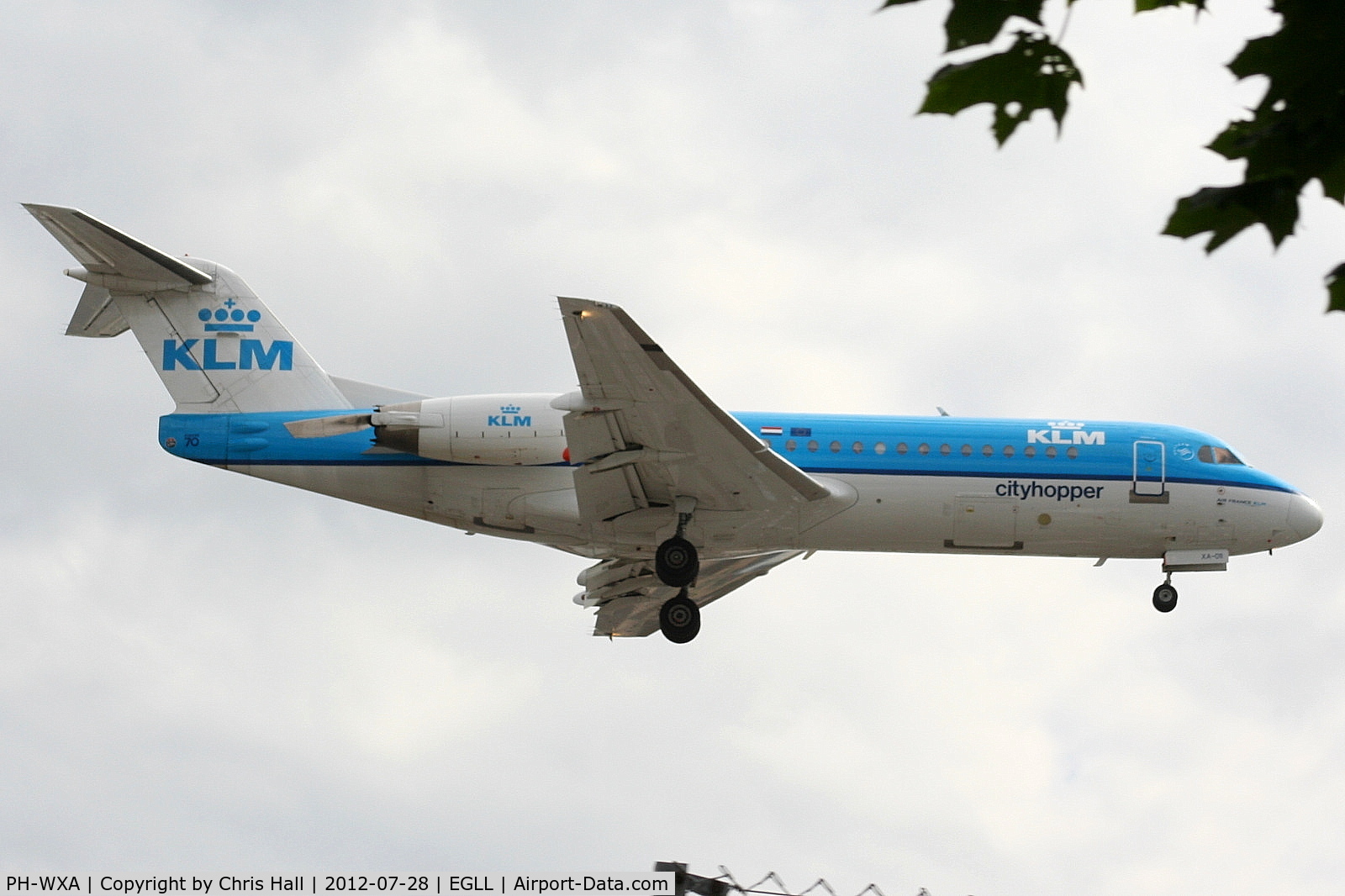 PH-WXA, 1996 Fokker 70 (F-28-0070) C/N 11570, KLM Cityhopper