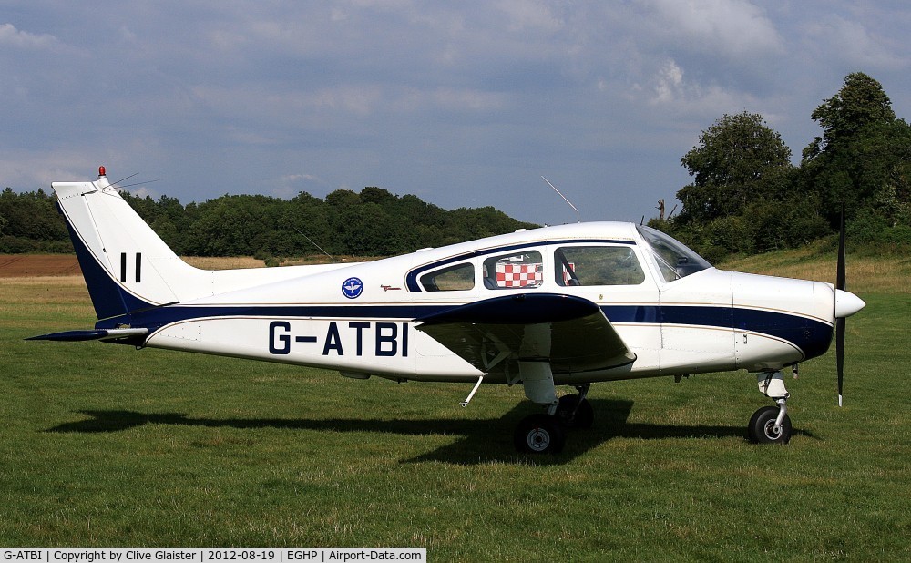 G-ATBI, 1965 Beech A23 C/N M-696, Once owned to, Eagle Aircraft Services Ltd in September 1968 and currently a Trustee of, Three Musketeers Flying Group since April 1999.