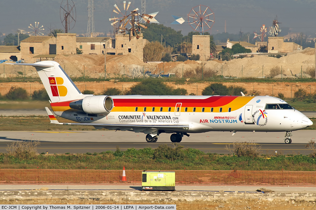 EC-JCM, 2004 Bombardier CRJ-200ER (CL-600-2B19) C/N 7981, Air Nostrum EC-JCM wearing 32. America's Cup spec. c/s.