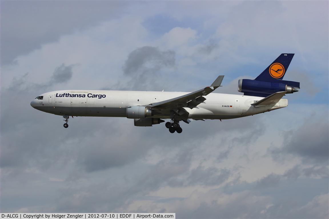D-ALCG, 1999 McDonnell Douglas MD-11F C/N 48799, Another noisy giant is floating down to rwy 25L...