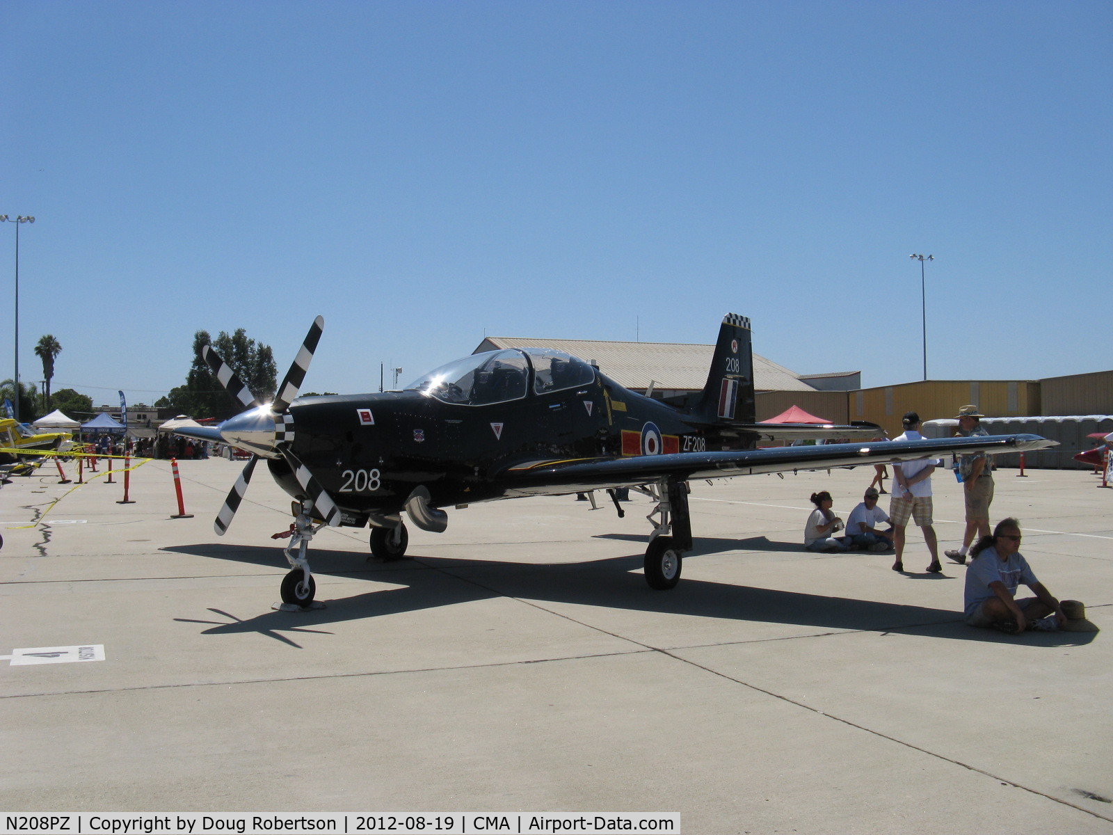 N208PZ, 1989 Short S-312 Tucano T1 C/N S034/T33, Short Bros. PLC S312 TUCANO T1 Mk.1, Garrett TPE331-12B Turboprop 1,100 shp, built for RAF under license from Brazil's Embraer EMB-312 that failed selection for new US JPATS trainer