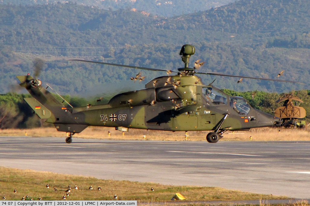 74 07, Eurocopter EC-665 Tiger UHT C/N 1007, Return from training flight