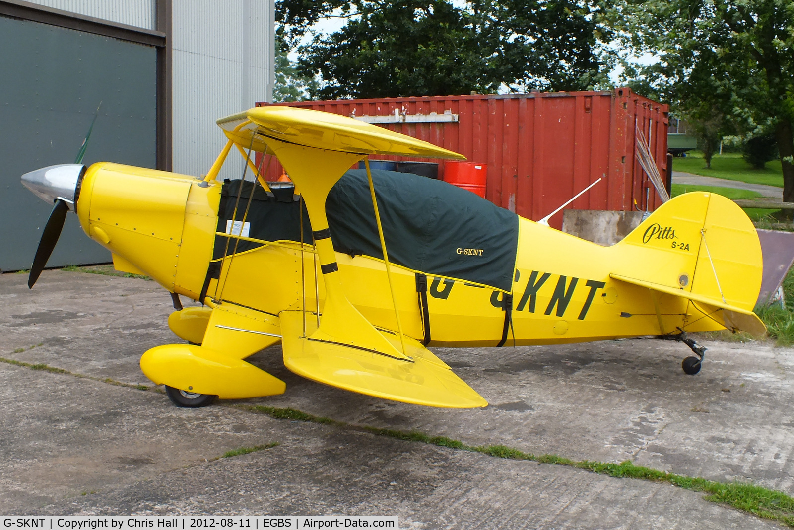 G-SKNT, 1973 Aerotek Pitts S-2A Special C/N 2048, at Shobdon Airfield, Herefordshire