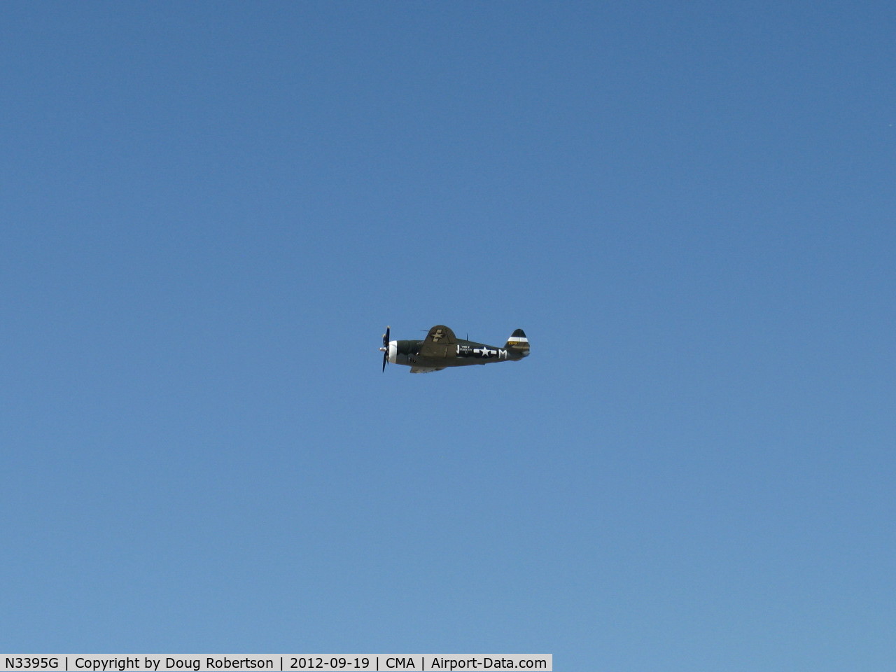N3395G, 1942 Republic P-47G-15-CU Thunderbolt C/N 42-25254, 1942 Republic P-47G THUNDERBOLT 'Jug', P&W R-2800 Double Wasp radial 2,300 Hp, overflight Rwy 26