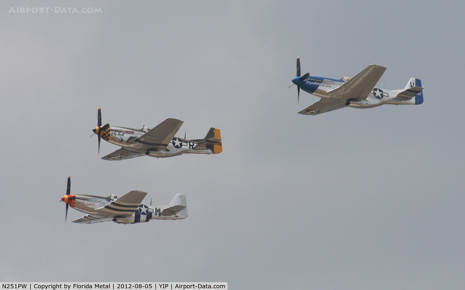 N251PW, 1944 North American P-51D Mustang C/N 122-31945, 3 ship formation
