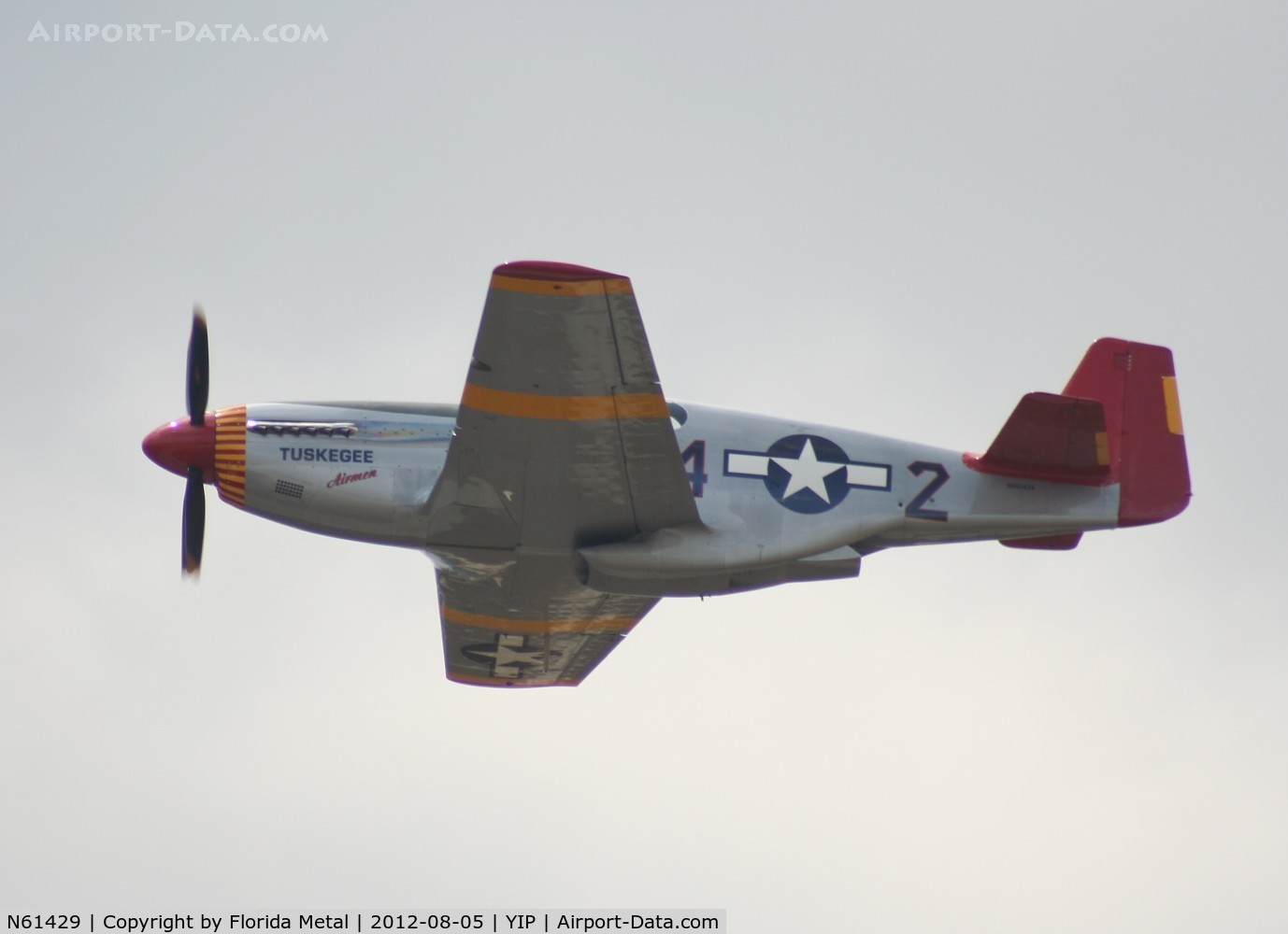N61429, 1942 North American P-51C Mustang C/N 103-26199, Red tail Mustang