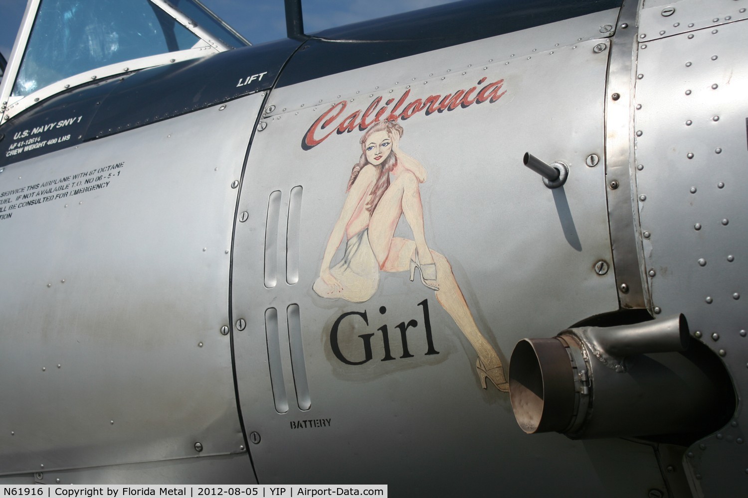 N61916, 1942 Vultee SNV-1 (BT-13A) Valiant C/N 7041, California Girl