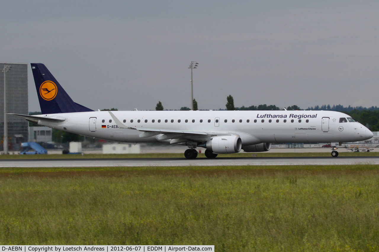 D-AEBN, 2012 Embraer 195LR (ERJ-190-200LR) C/N 19000532, DLH Regional (CityLine)