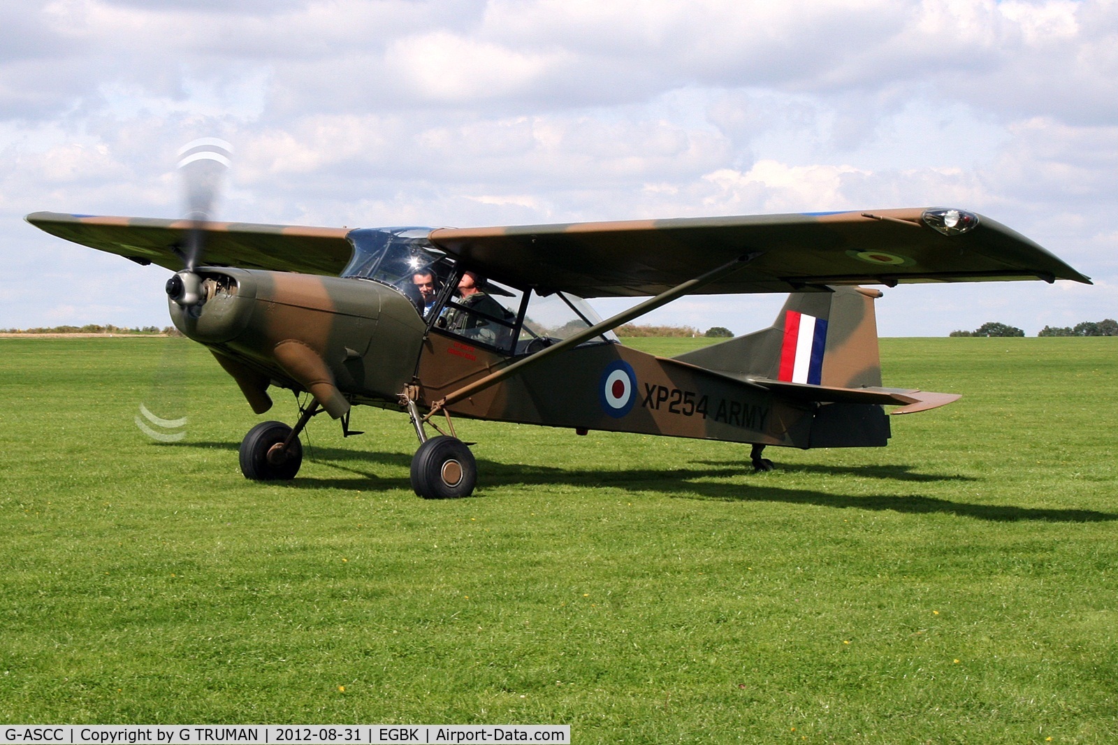 G-ASCC, 1962 Auster AOP.11 C/N B5/10/162, Arriving at the 2012 LAA Rally