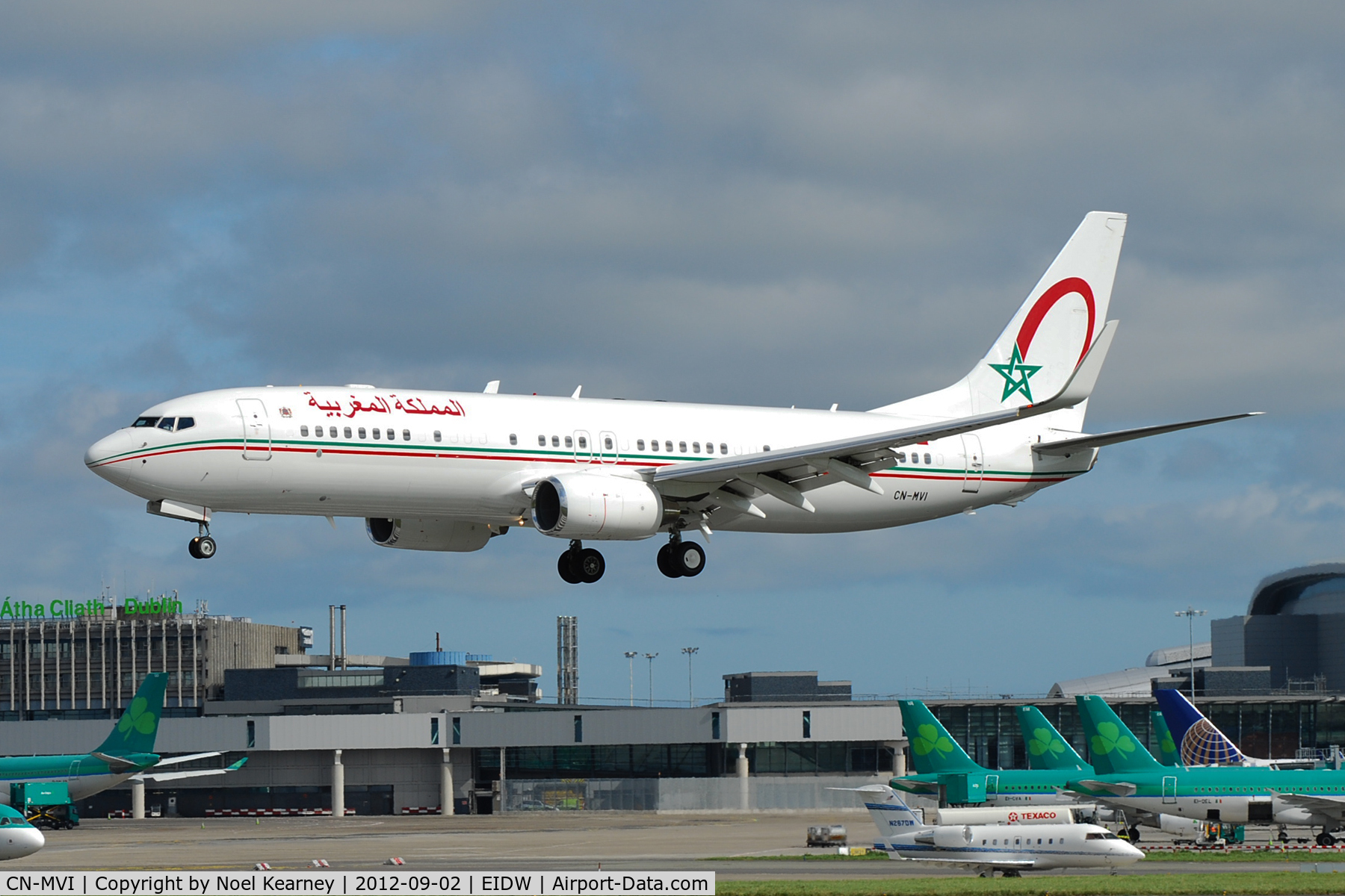 CN-MVI, Boeing 737-8KB BBJ C/N 37545, Landing Rwy 28 at Dublin.