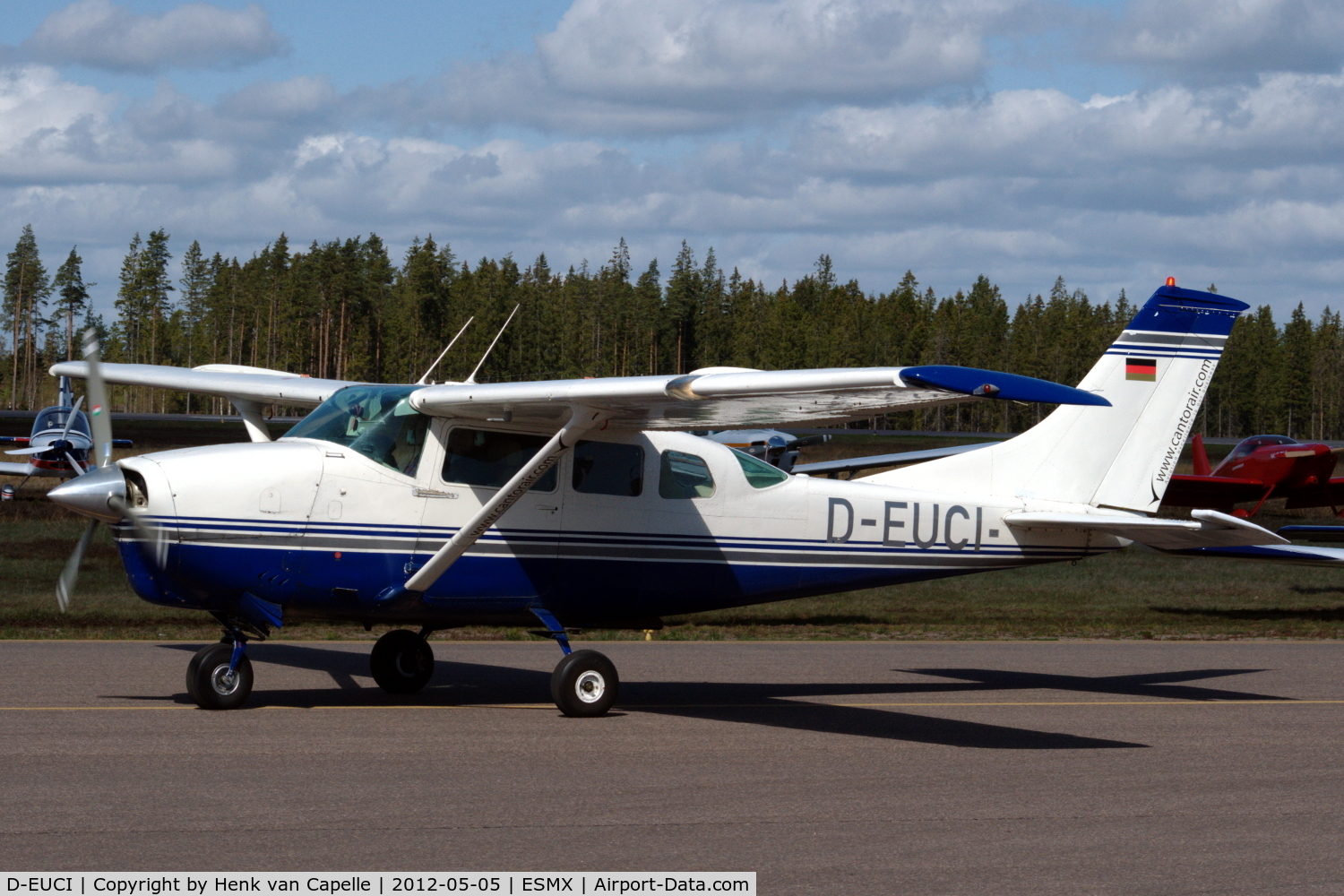 D-EUCI, 1969 Cessna U206D Super Skywagon C/N U206-1440, This Cessna U206D was used for paradropping at Småland Airport, Växjö, Sweden.