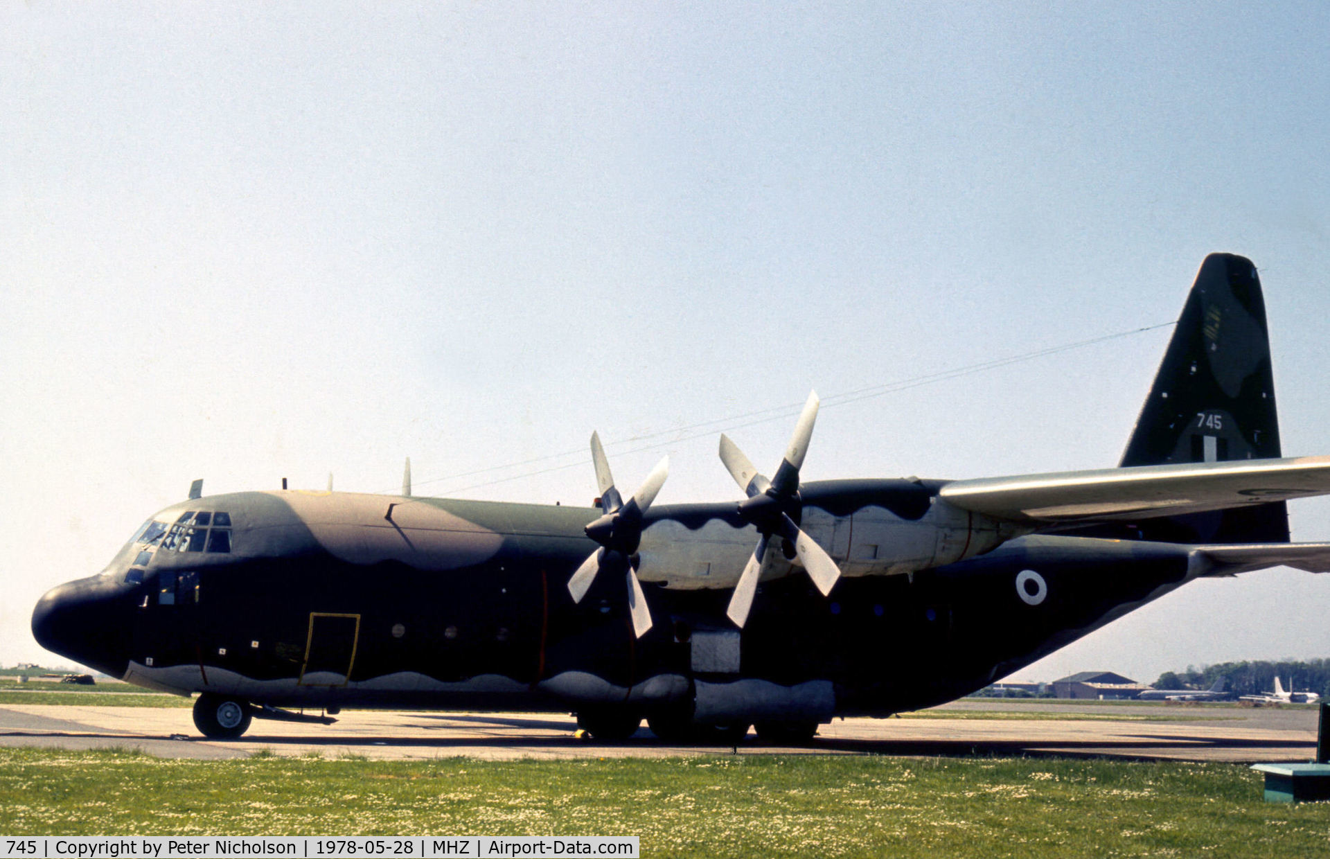 745, Lockheed C-130H Hercules C/N 382-4716, Hellenic Air Force C-130H Hercules visiting RAF Mildenhall in May 1978.