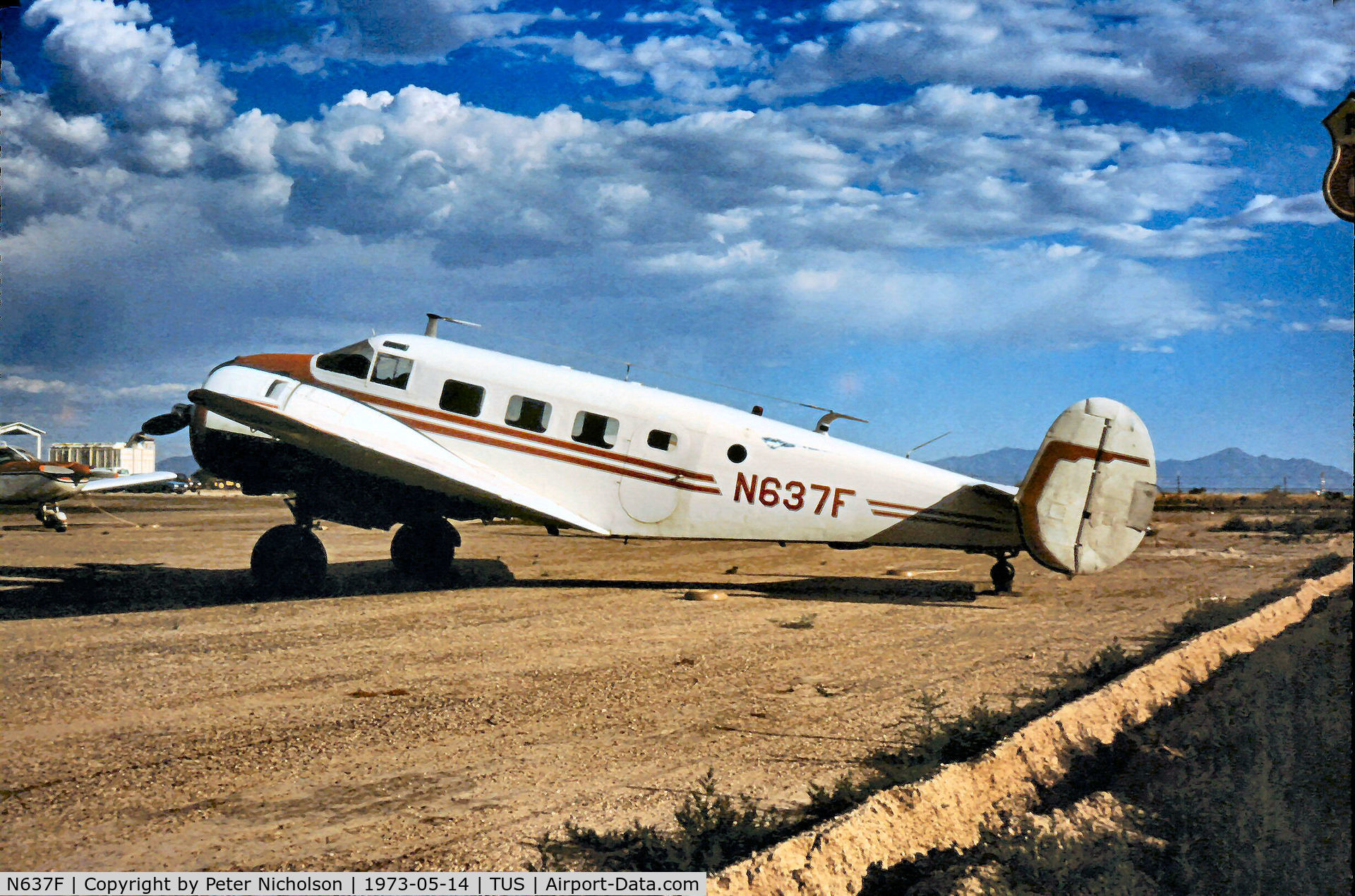 N637F, 1948 Beech D18S C/N A-438, Beech D18S as seen at Tucson in May 1973.