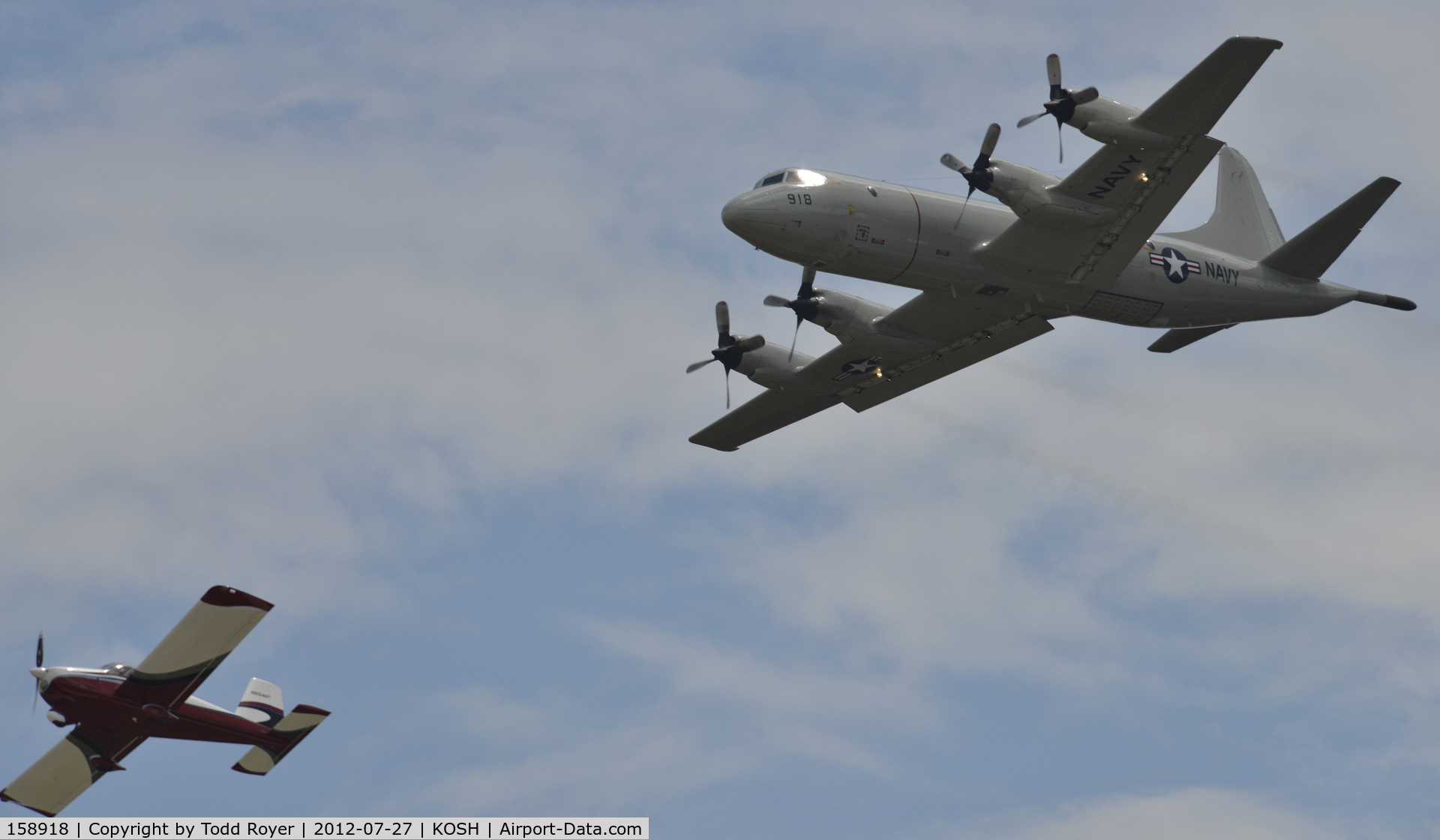 158918, Lockheed P-3C Orion C/N 285A-5590, Navy P-3 going around after overtaking departing RV.