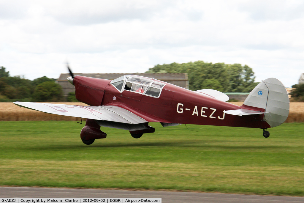 G-AEZJ, 1937 Percival P-10 Vega Gull C/N K.65, Percival P10 Vega Gull at The Real Aeroplane Club's Wings & Wheels weekend, Breighton Airfield, September 2012.