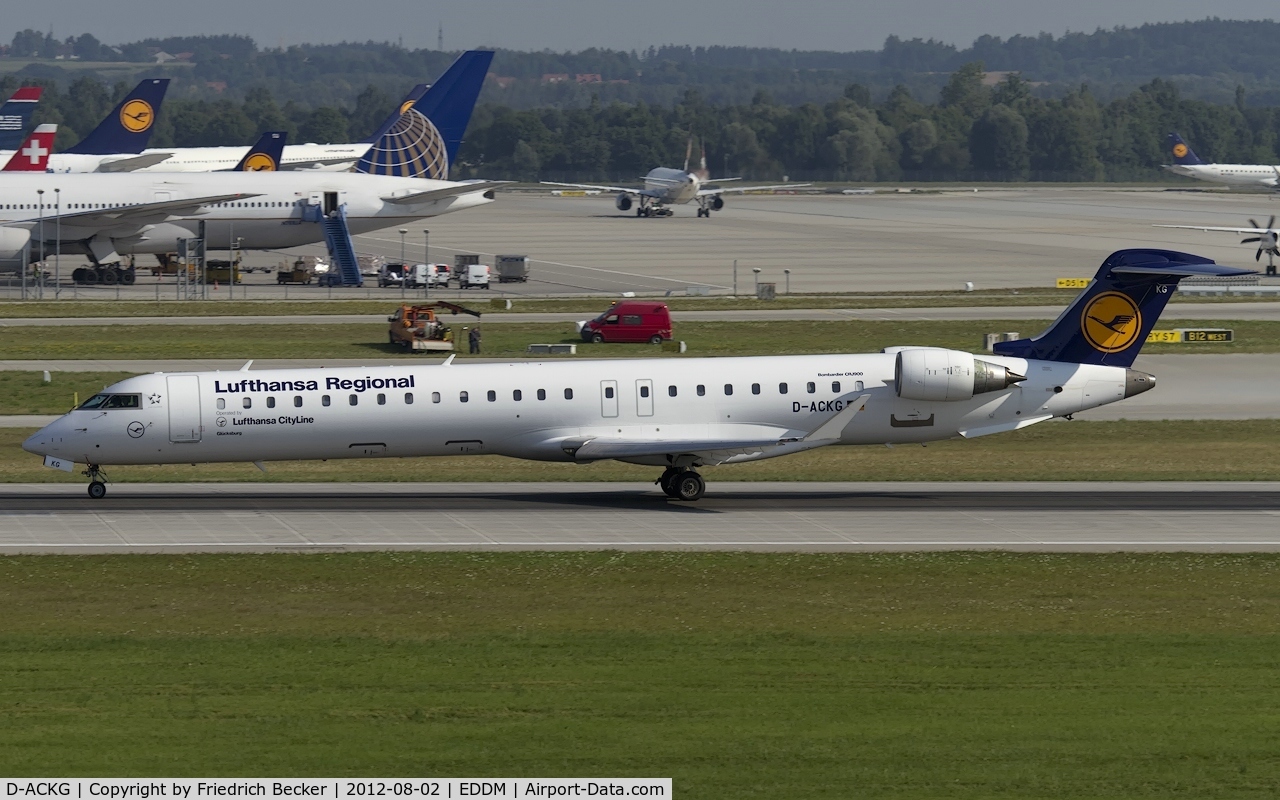 D-ACKG, 2006 Bombardier CRJ-900LR (CL-600-2D24) C/N 15084, departure from Munich
