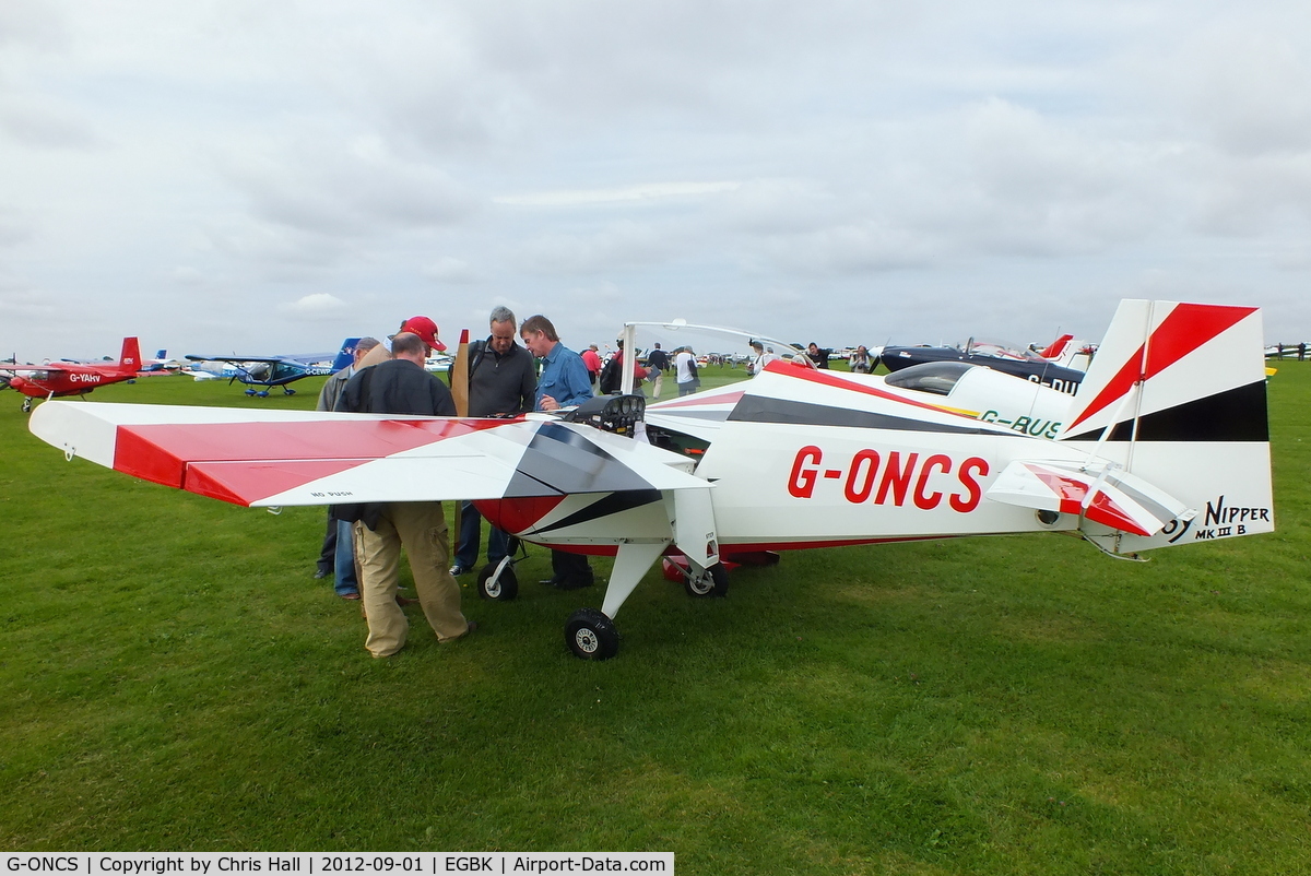 G-ONCS, 1972 Slingsby Tipsy T-66 Nipper 3 C/N PFA 1390, at the LAA Rally 2012, Sywell