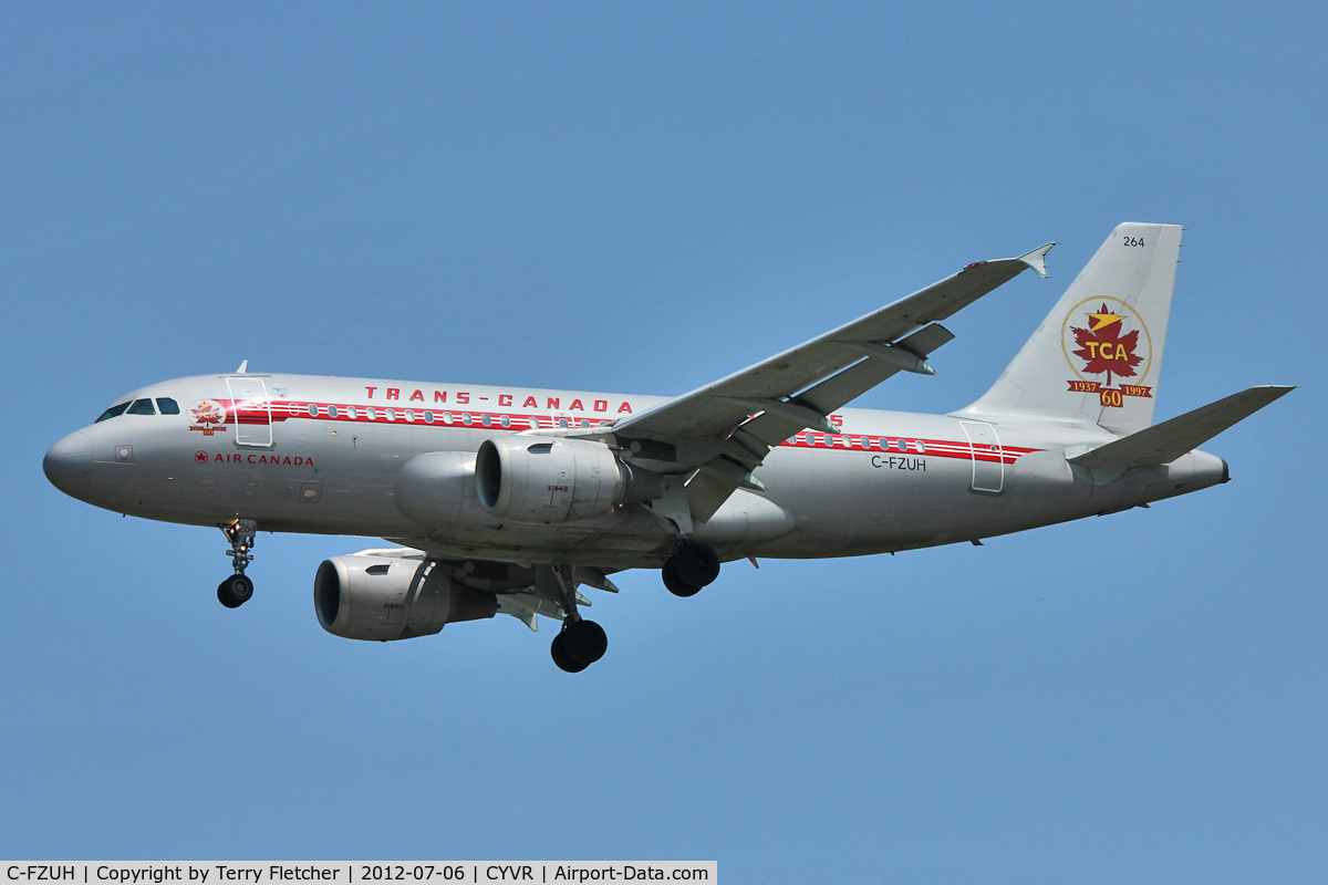 C-FZUH, 1997 Airbus A319-114 C/N 711, Retro scheme 1997 Airbus A319-114, c/n: 711