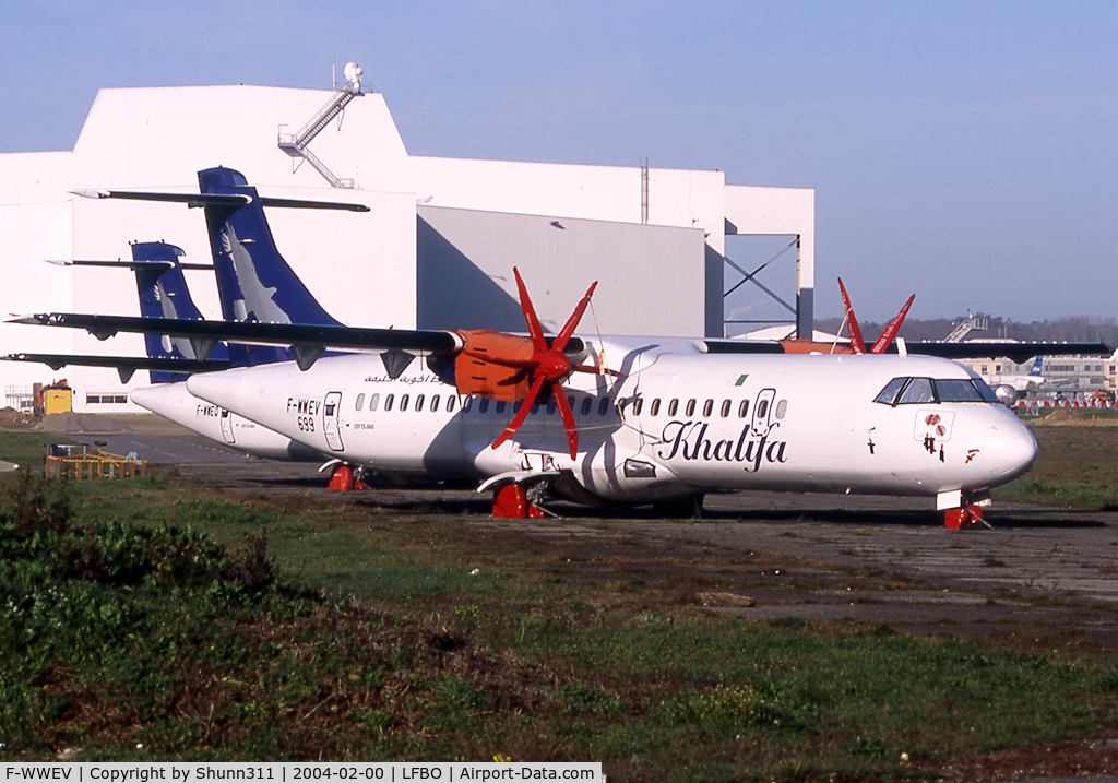 F-WWEV, 2006 ATR 72-212A C/N 699, C/n 0699 - To be 7T-VVT but ntu due to Khalifa Airways financial crisis. On long term storage at this date...