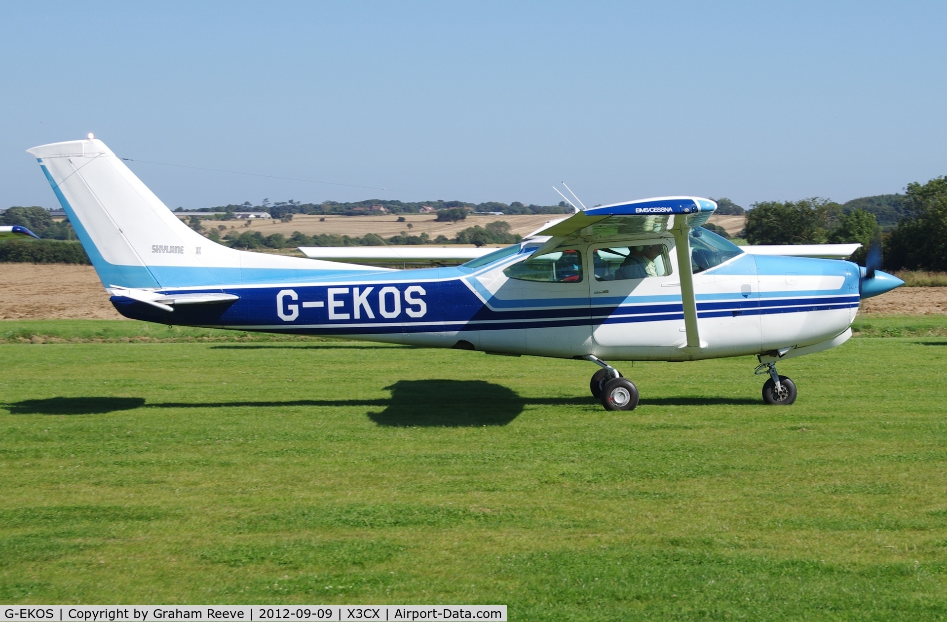 G-EKOS, 1978 Reims FR182 Skylane RG C/N 0017, Just landed.