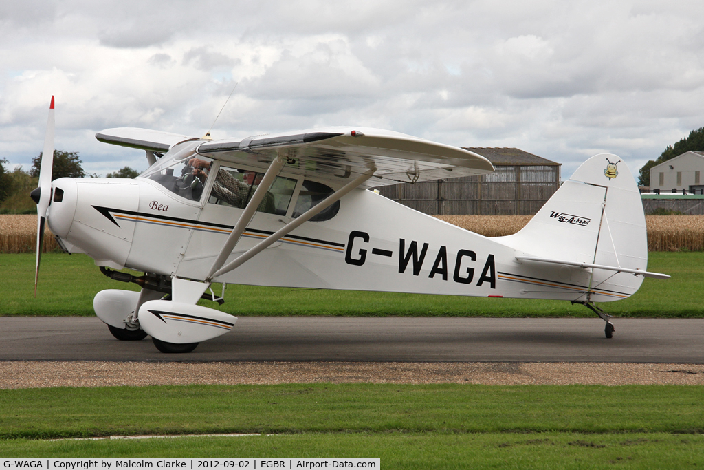 G-WAGA, 1987 Wag-Aero Wag-a-Bond C/N PFA 137-10886, Wag-Aero Wagabond at The Real Aeroplane Club's Wings & Wheels weekend, Breighton Airfield, September 2012.