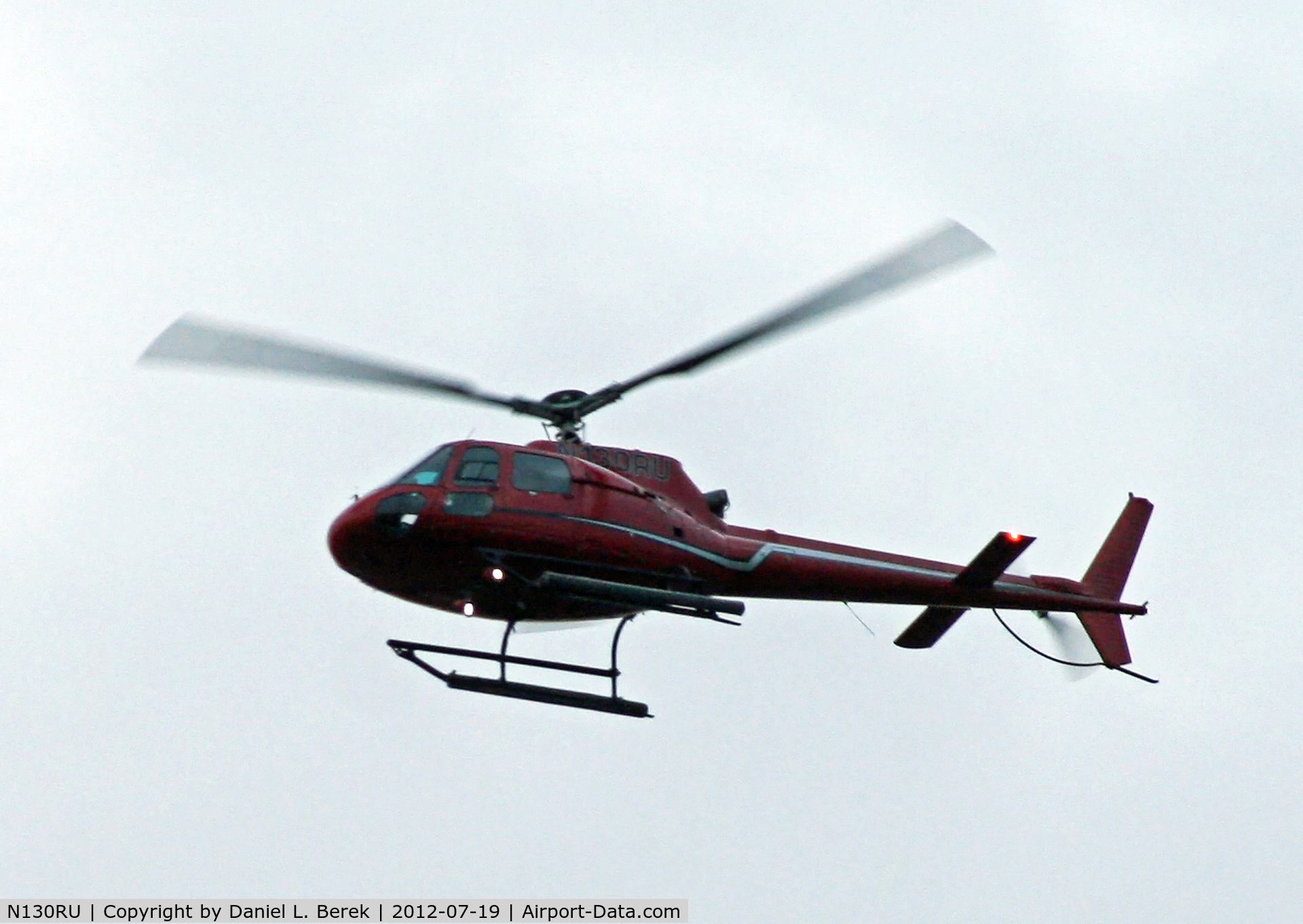 N130RU, 2007 Eurocopter AS-350B-2 Ecureuil C/N 4208, This red beauty was overflying the harbor area of Staten Island on a late summer evening.