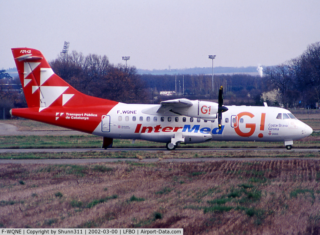 F-WQNE, 1985 ATR 42-320 C/N 003, Out of paintshop with his new c/s and new operator... To be EC-IDG