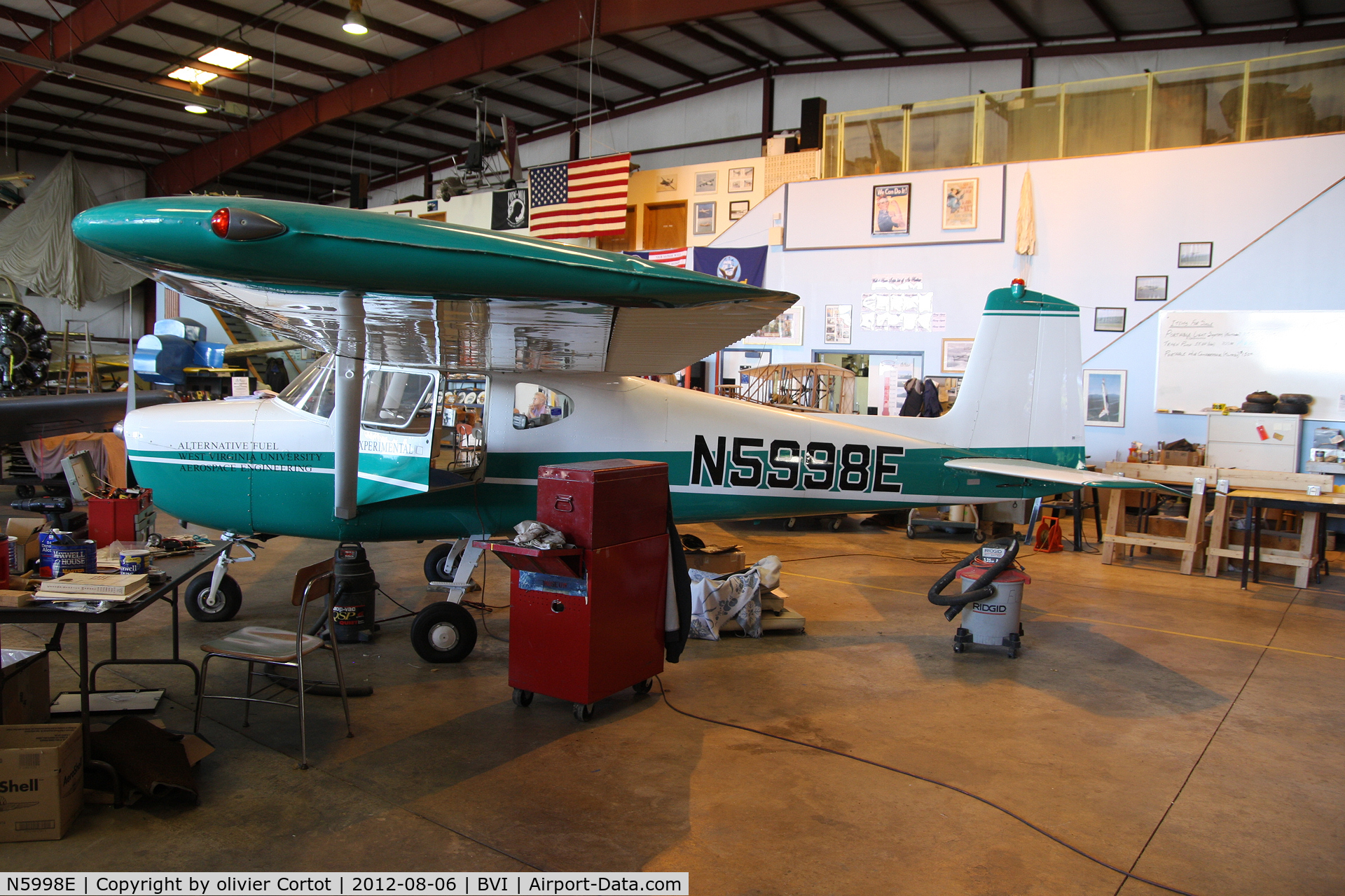N5998E, 1959 Cessna 150 C/N 17498, museum hangar