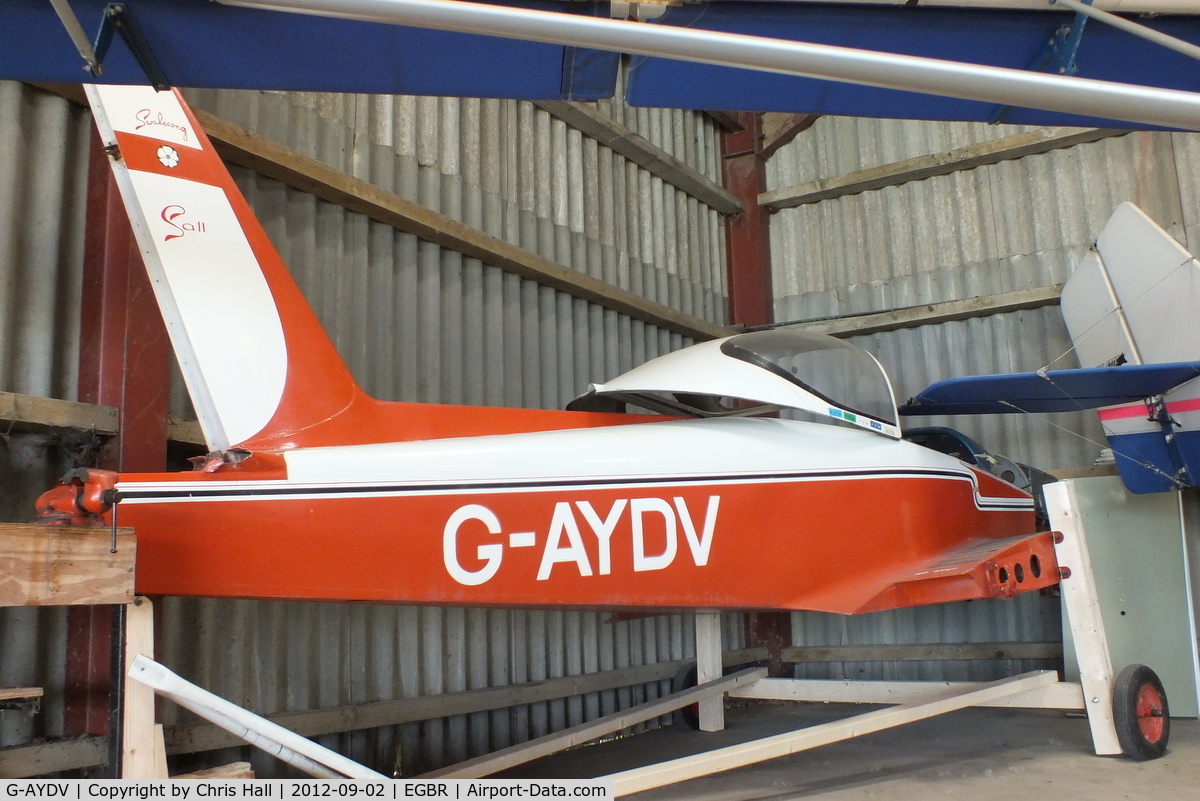 G-AYDV, 1974 Coates Swalesong SA.II Srs.1 C/N PFA 1353, At the Real Aeroplane Club's Wings & Wheels fly-in, Breighton