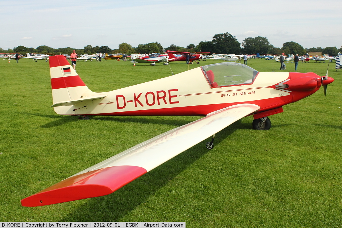 D-KORE, Sportavia-Putzer SFS-31 Milan C/N 6601, A visitor to 2012 LAA Rally at Sywell