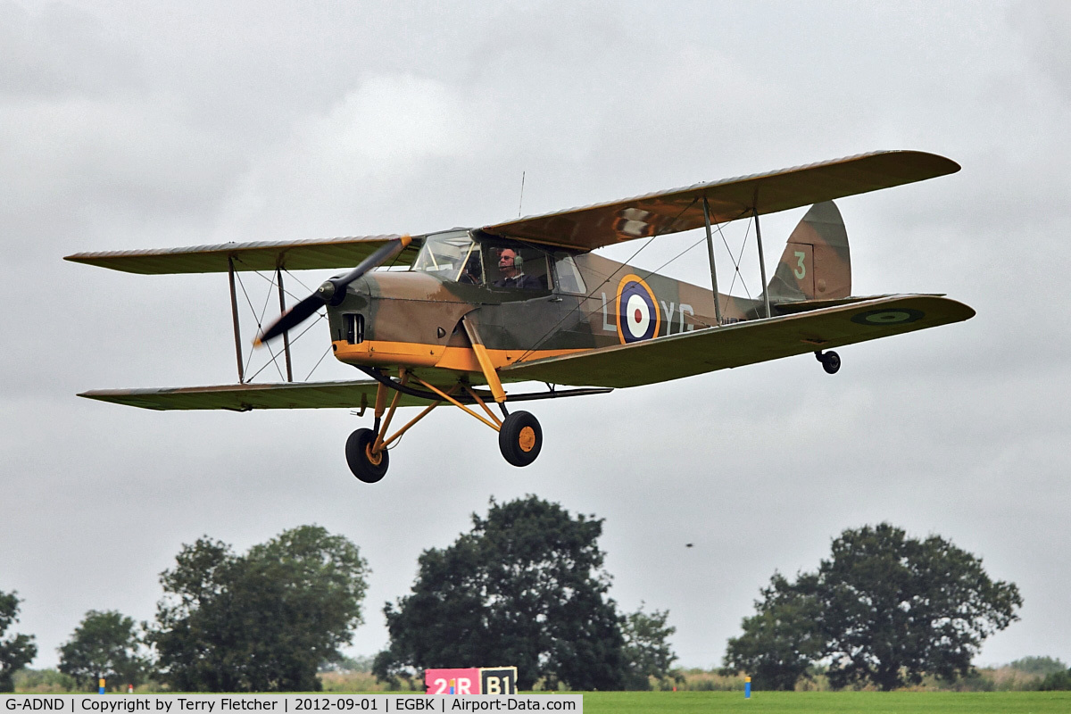G-ADND, 1936 De Havilland DH.87B Hornet Moth C/N 8097, A visitor to 2012 LAA Rally at Sywell