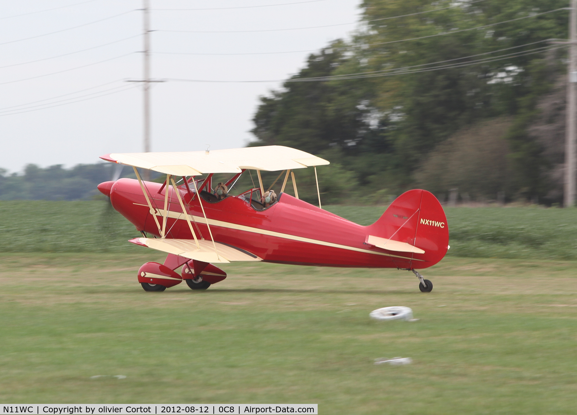 N11WC, 2001 Hatz CB-1 C/N 511, taking off from cushing airfield