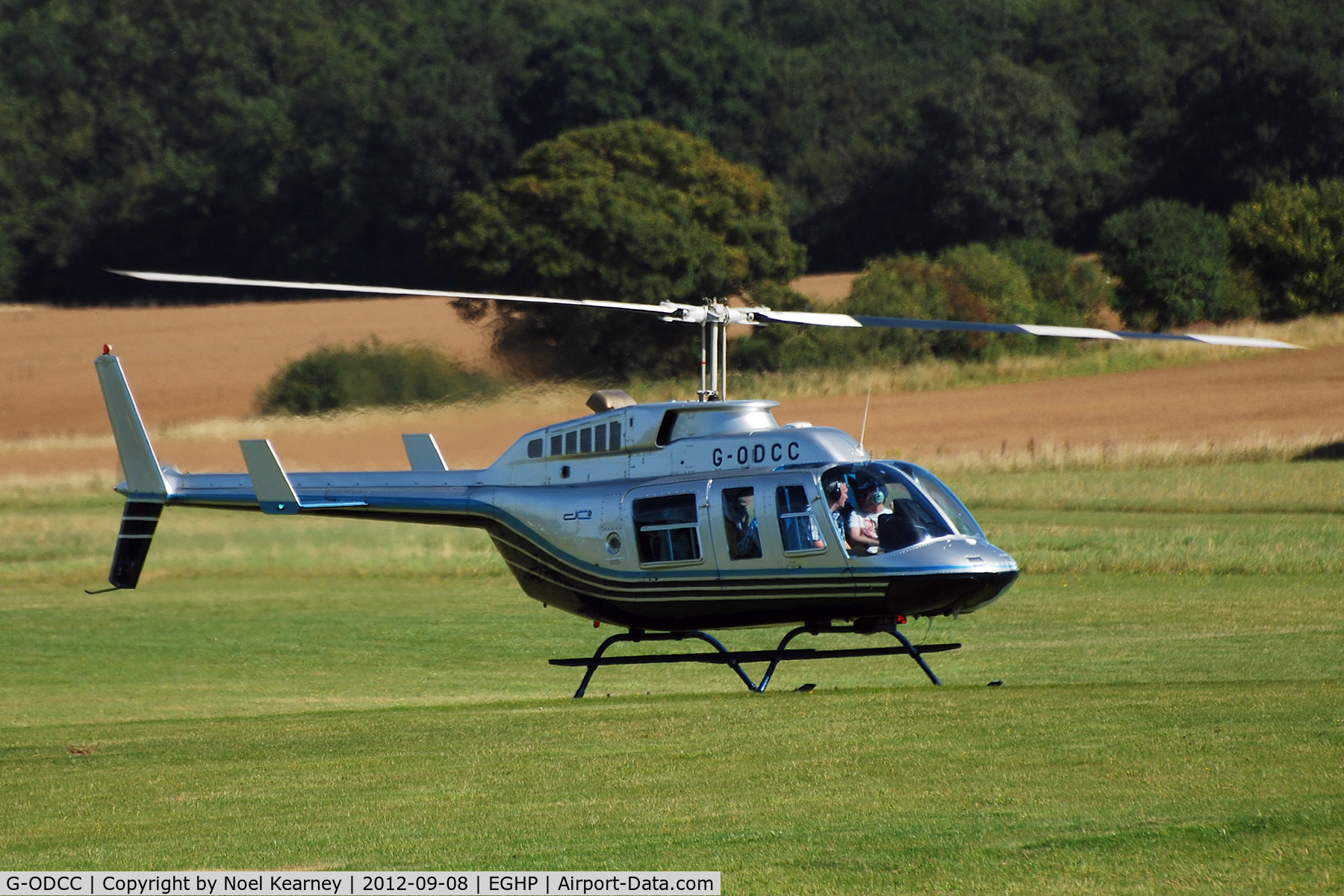 G-ODCC, 1983 Bell 206L-3 LongRanger III C/N 51070, Photographed at the Vintage Fly-in at Popham Airfield Sept '12