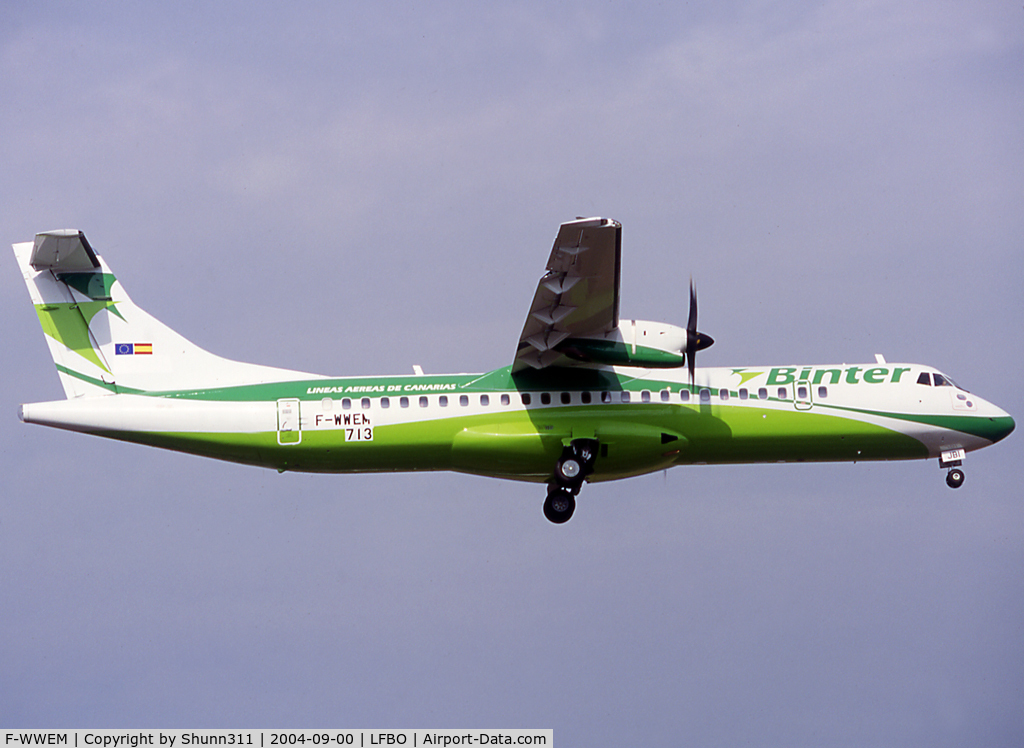 F-WWEM, 2004 ATR 72-212 C/N 713, C/n 0713 - To be EC-JBI