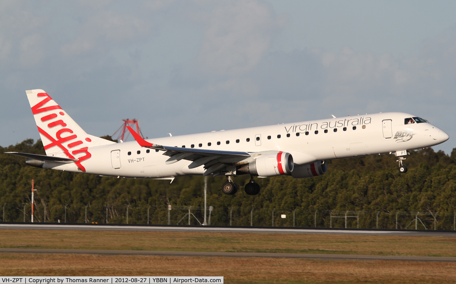 VH-ZPT, 2011 Embraer 190AR (ERJ-190-100IGW) C/N 19000451, Virgin Australia Embraer 190