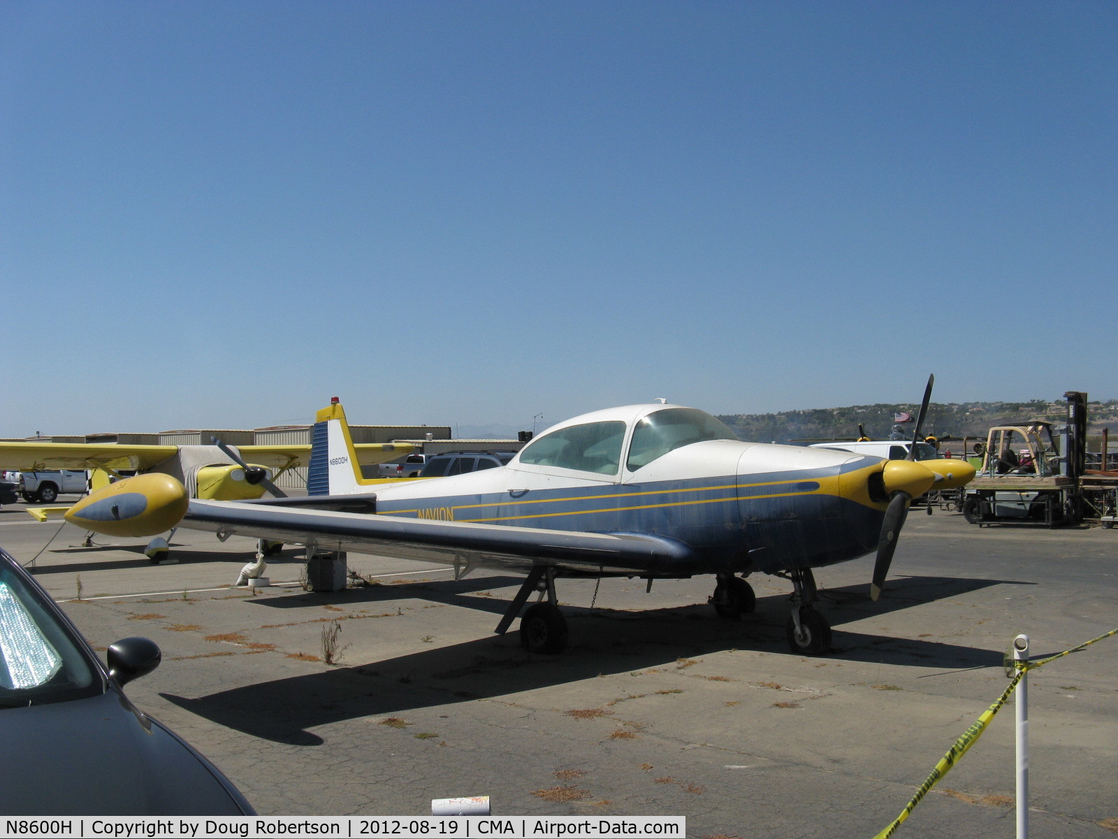 N8600H, 1947 North American Navion (NA-145) C/N NAV-4-565, 1947 North American NAVION, Continental E-185-9 205 Hp for takeoff