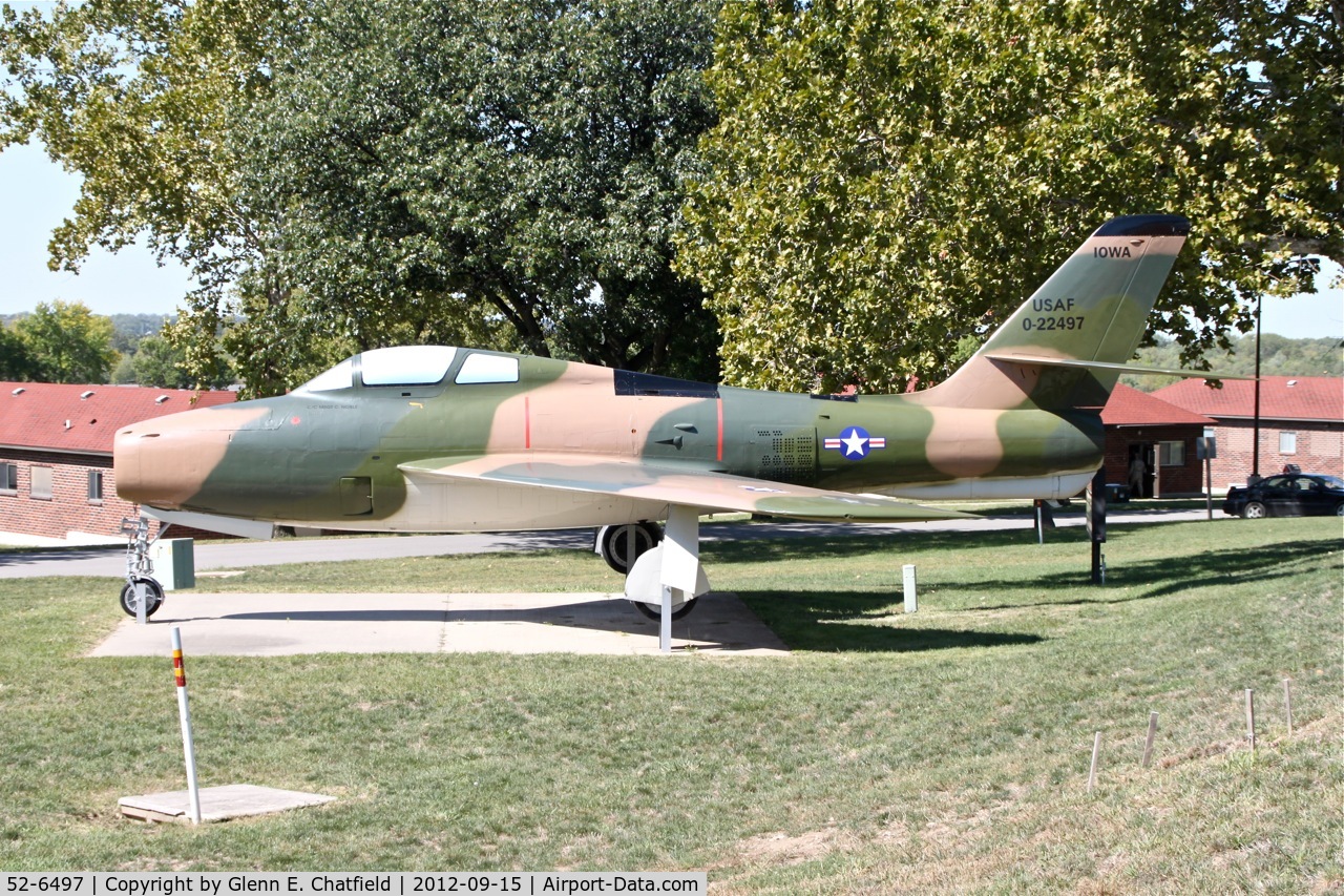 52-6497, 1952 Republic F-84F Thunderstreak C/N Not found (52-6497/N5372), At the Iowa Gold Star Military Museum