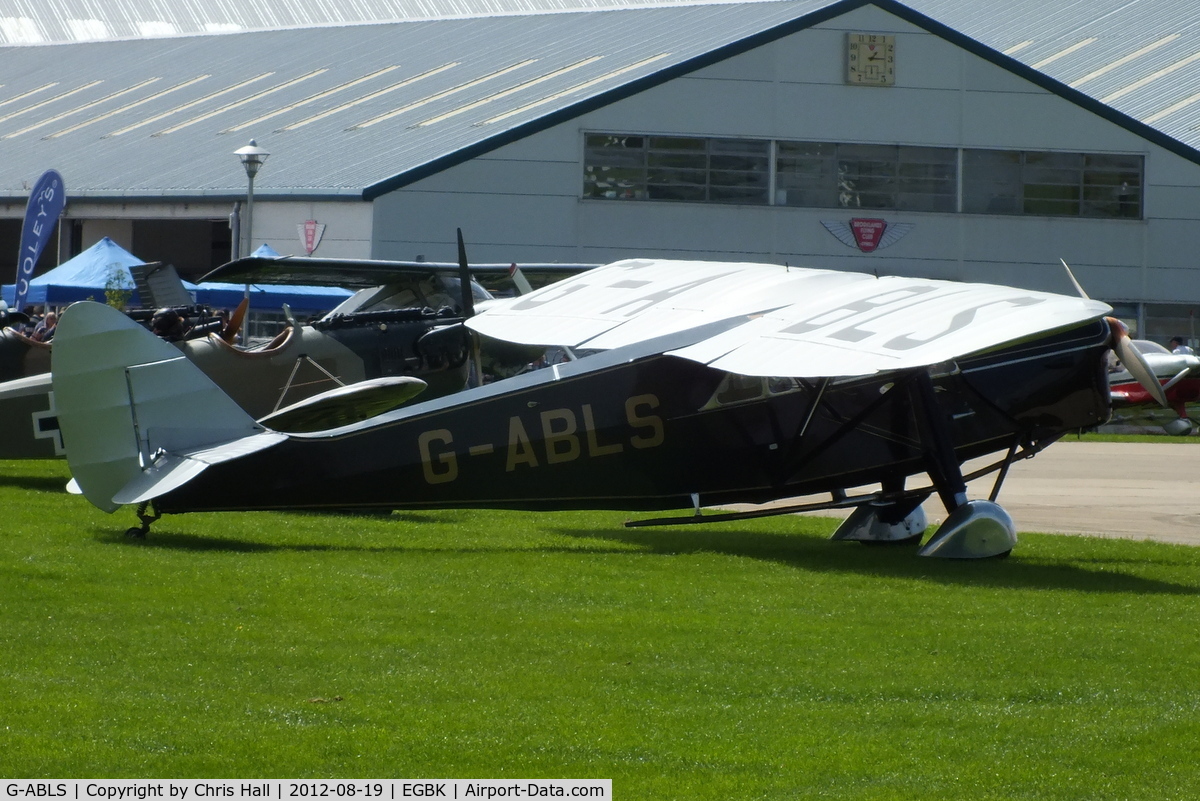 G-ABLS, 1931 De Havilland DH.80A Puss Moth C/N 2164, at the 2012 Sywell Airshow